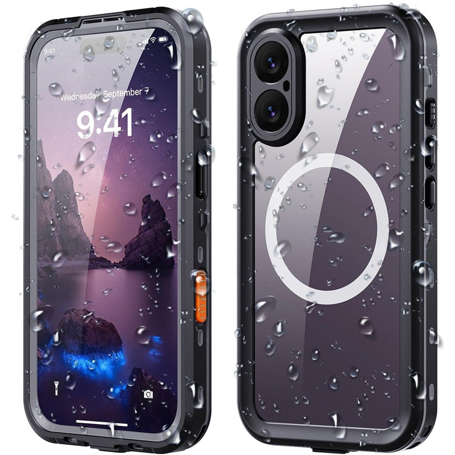 Θήκη iPhone 17 ShellBox Αδιάβροχη Full Body 360° Διάφανη Ανθεκτική με MagSafe IP68 Black