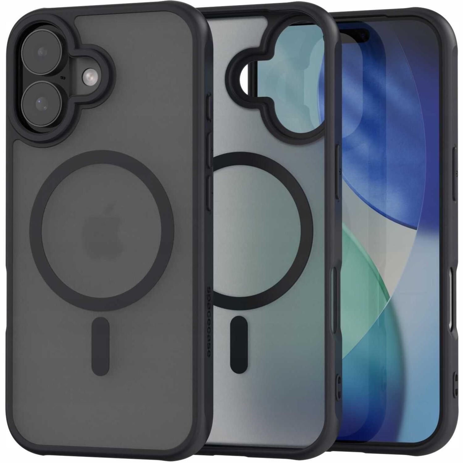 Θήκη iPhone 17 Spacecase Hybrid MagSafe Σκληρή Ημιδιάφανη με MagSafe Black 