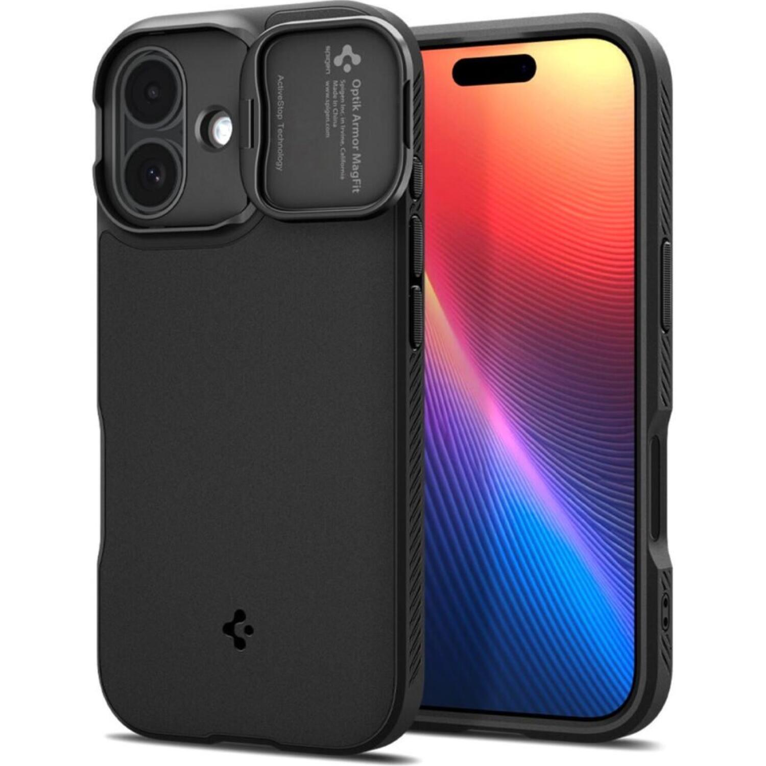 Θήκη iPhone 17 Spigen Optik Armor MagFit Ανθεκτική με MagSafe & Κάλυμμα Κάμερας Black