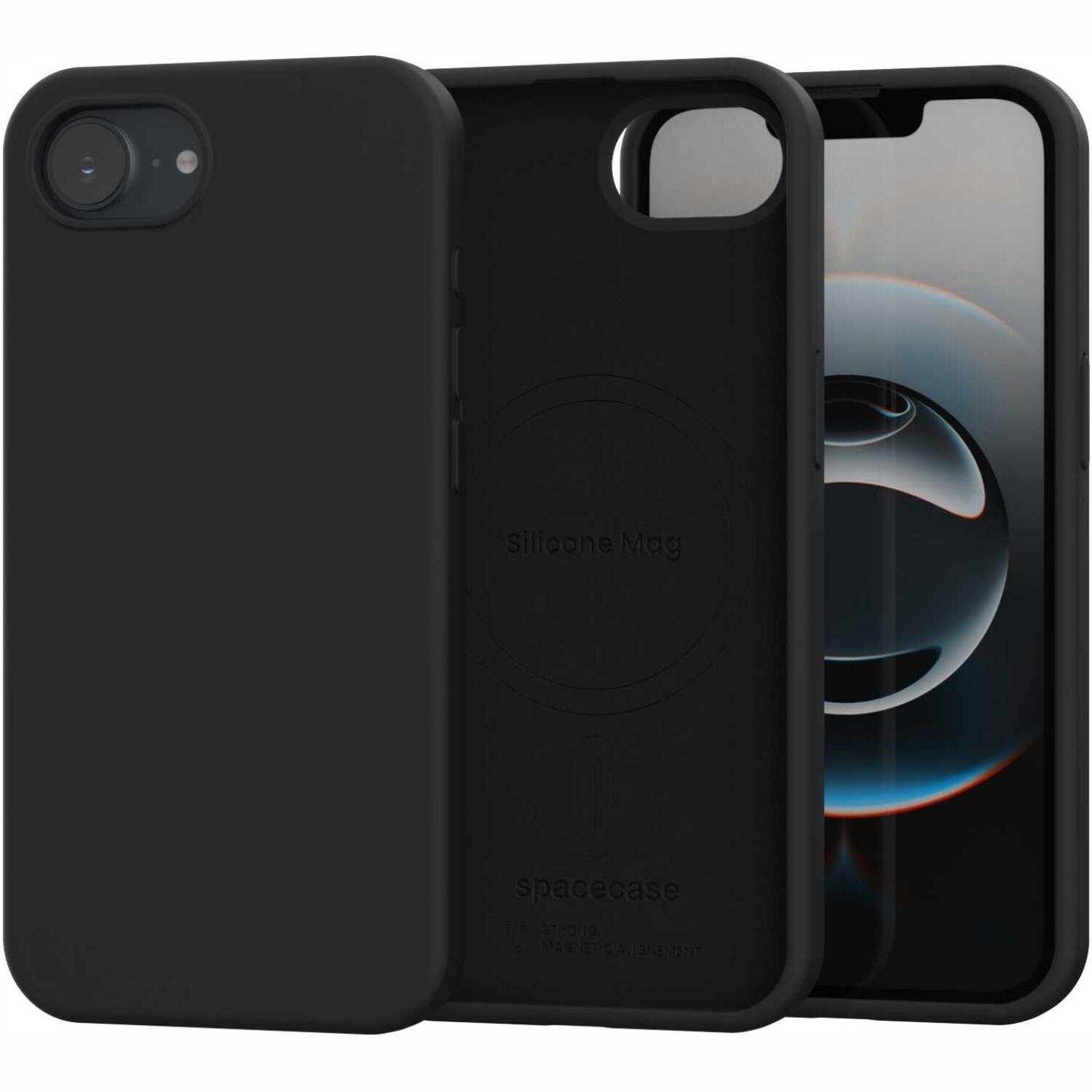 Θήκη iPhone 17e / 16e Spacecase Silicone Mag Case Σιλικόνης με MagSafe Black