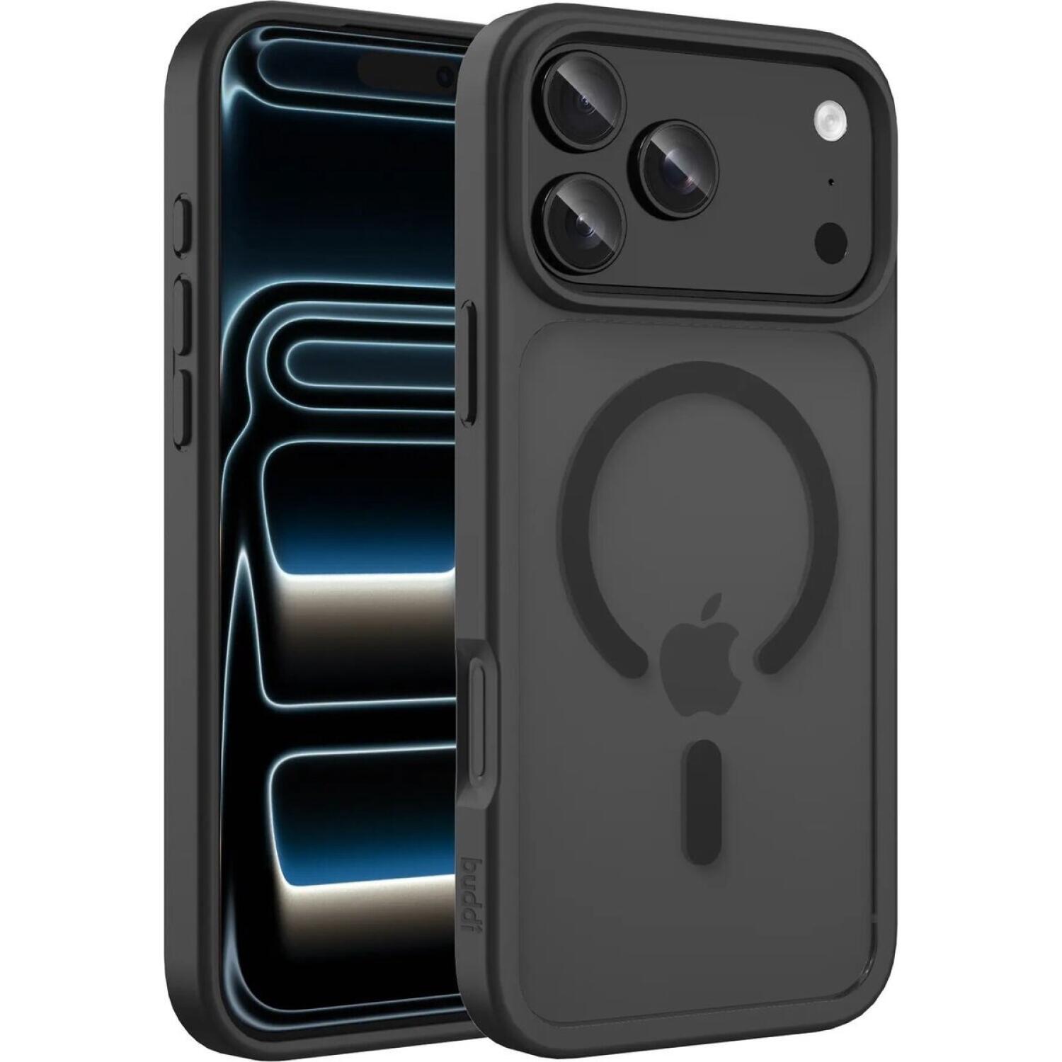 Θήκη iPhone 18 Pro / 17 Pro Buddi Frost Σκληρή Ημιδιάφανη με MagSafe Matte Black