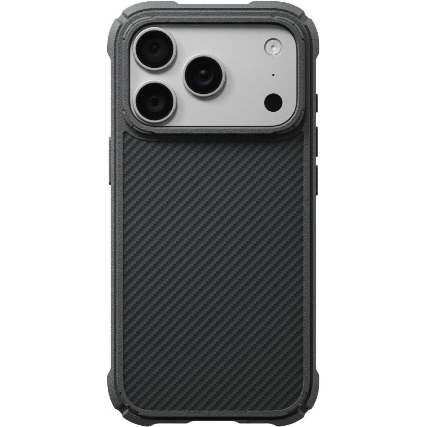 Θήκη iPhone 18 Pro / 17 Pro Pitaka Cairn Case Aramid Fiber Body Ανθεκτική με MagSafe 2mm 600D Classic Black / Grey / Twill-01