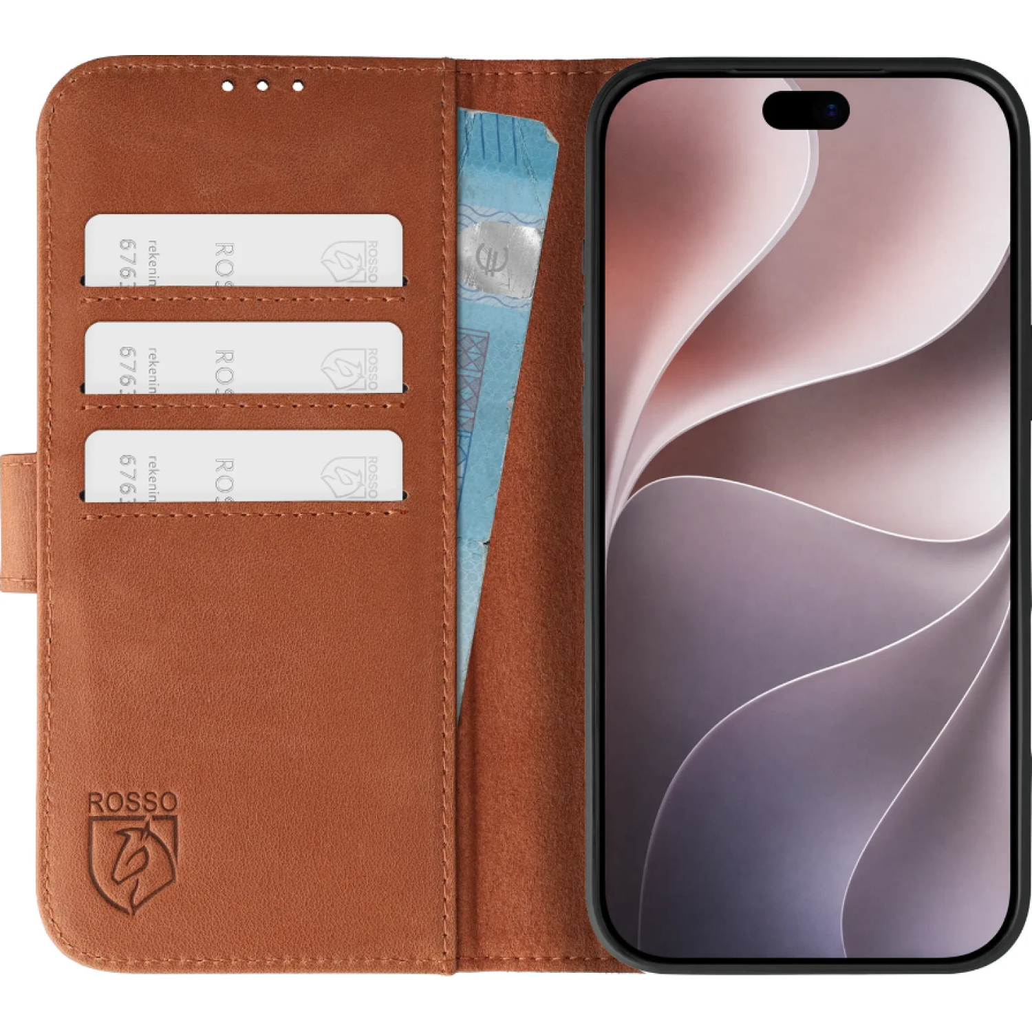 Θήκη iPhone 18 Pro / 17 Pro Rosso Deluxe Δερμάτινο Πορτοφόλι Brown