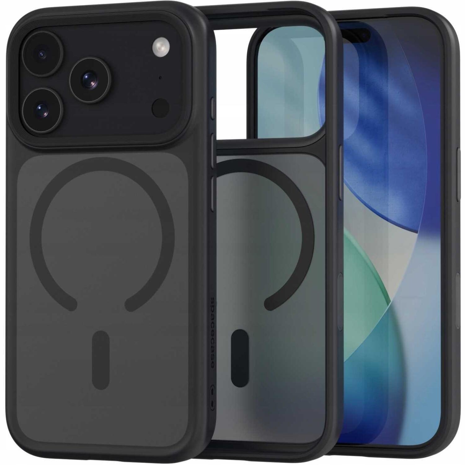 Θήκη iPhone 18 Pro / 17 Pro Spacecase Hybrid MagSafe Σκληρή Ημιδιάφανη με MagSafe Black