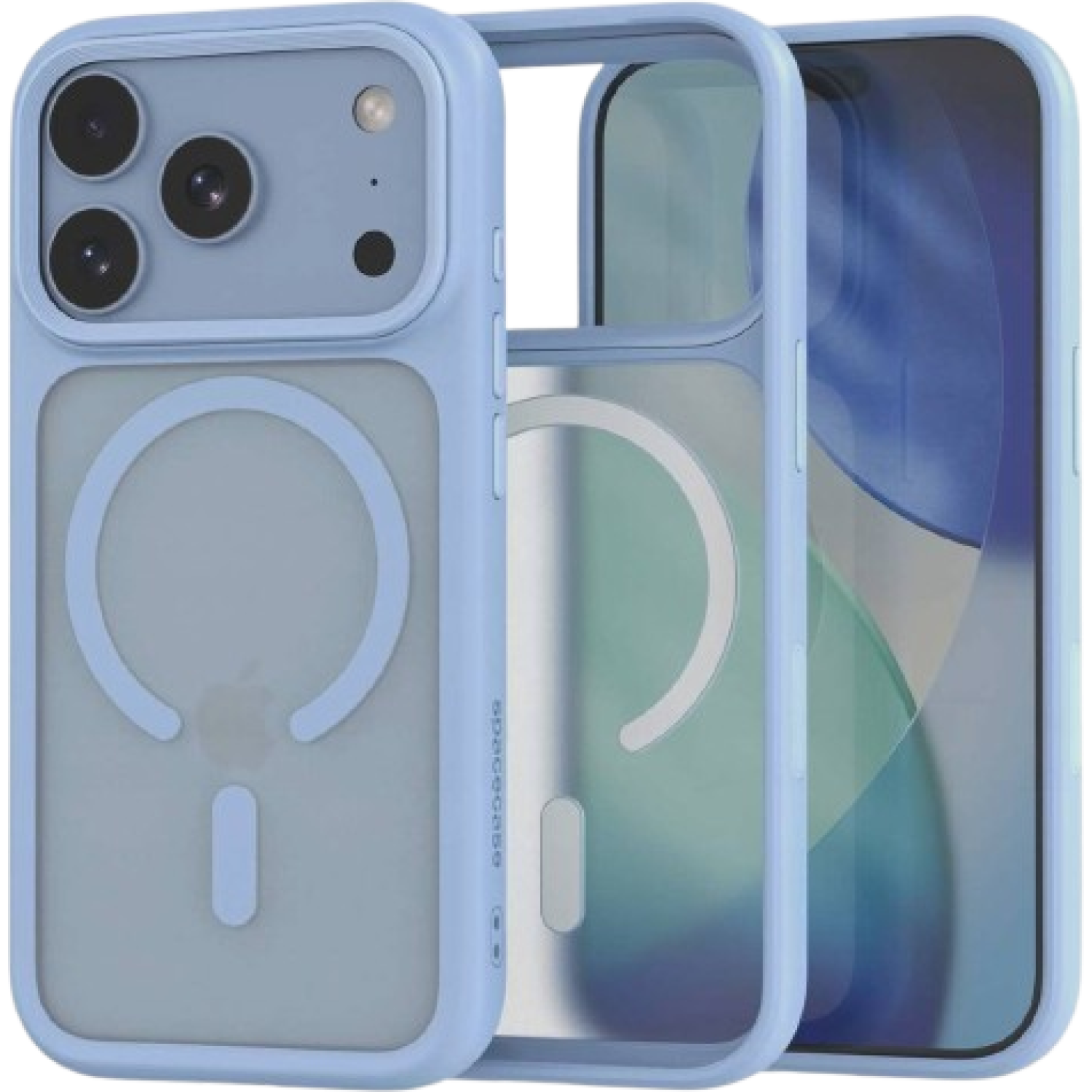 Θήκη iPhone 18 Pro / 17 Pro Spacecase Hybrid MagSafe Σκληρή Ημιδιάφανη με MagSafe Light Blue