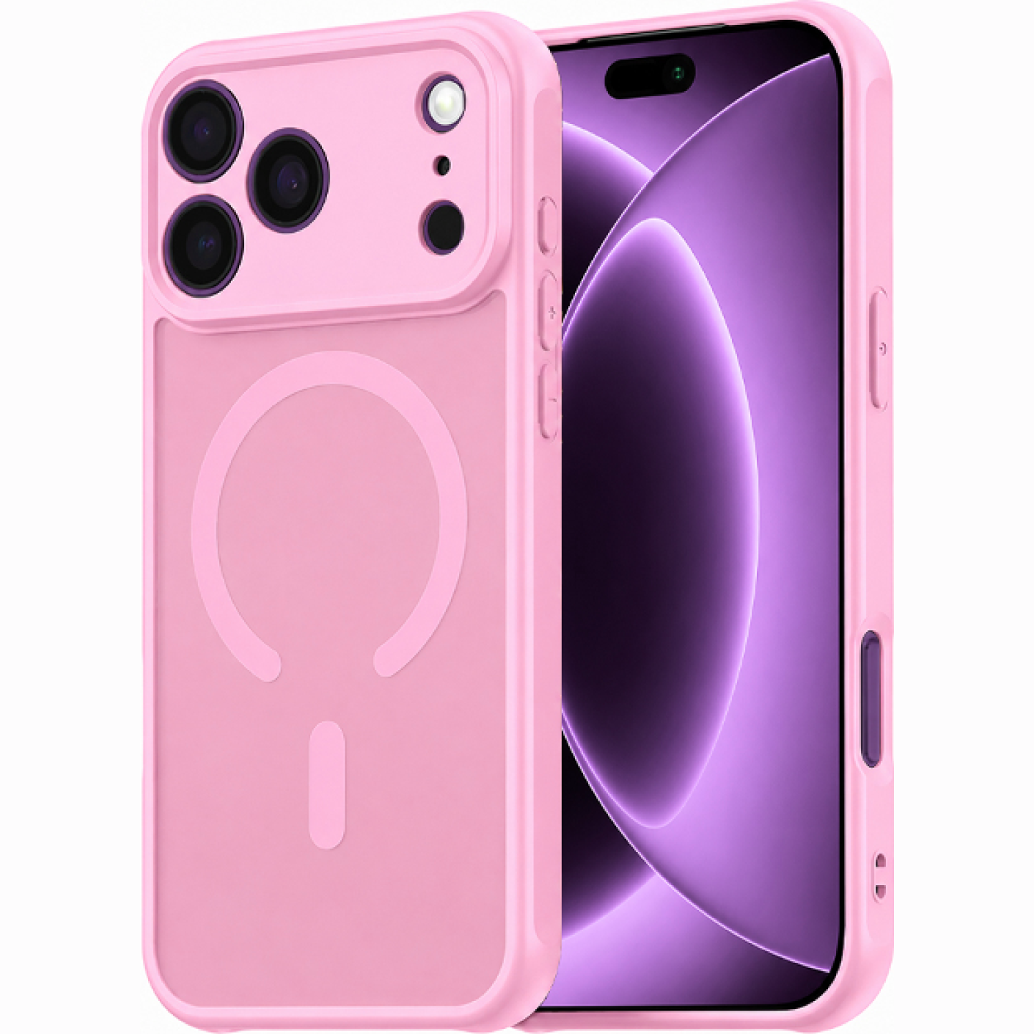 Θήκη iPhone 18 Pro / 17 Pro Techsuit HaloFrost II MagSafe Σκληρή Ημιδιάφανη με MagSafe Pink 