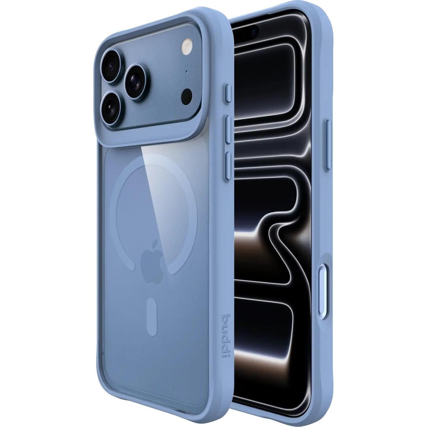 Θήκη iPhone 18 Pro Buddi Hybrid Σκληρή Διάφανη με MagSafe Matched Blue