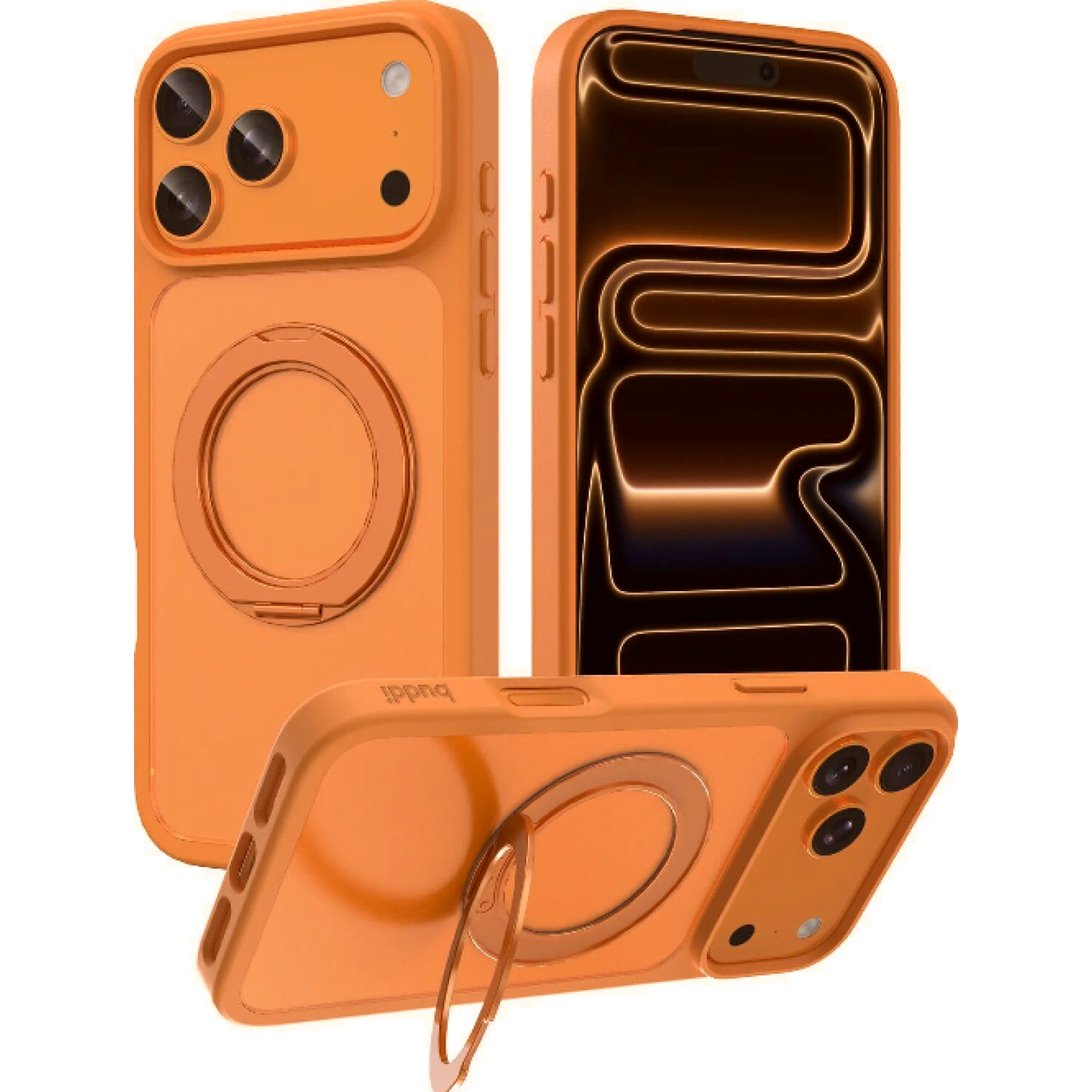 Θήκη iPhone 18 Pro Max / 17 Pro Max Buddi Frost Σκληρή Ημιδιάφανη με MagSafe & KickStand Matte Orange