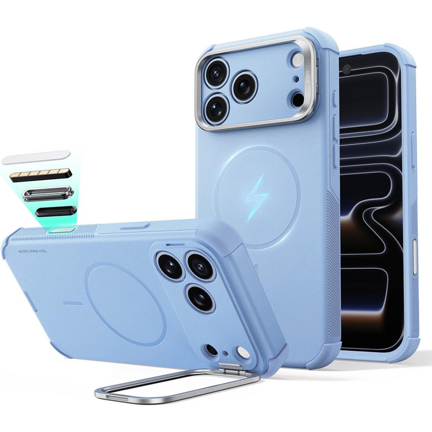 Θήκη iPhone 18 Pro Max / 17 Pro Max ESR Cyber Tough Magnetic with Flex Stand Ανθεκτική με MagSafe / Kickstand & Κάλυμμα για Camera Control Light Blue