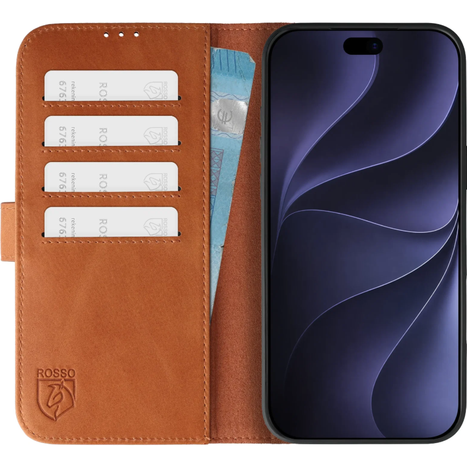 Θήκη iPhone 18 Pro Max / 17 Pro Max Rosso Deluxe Δερμάτινο Πορτοφόλι Brown