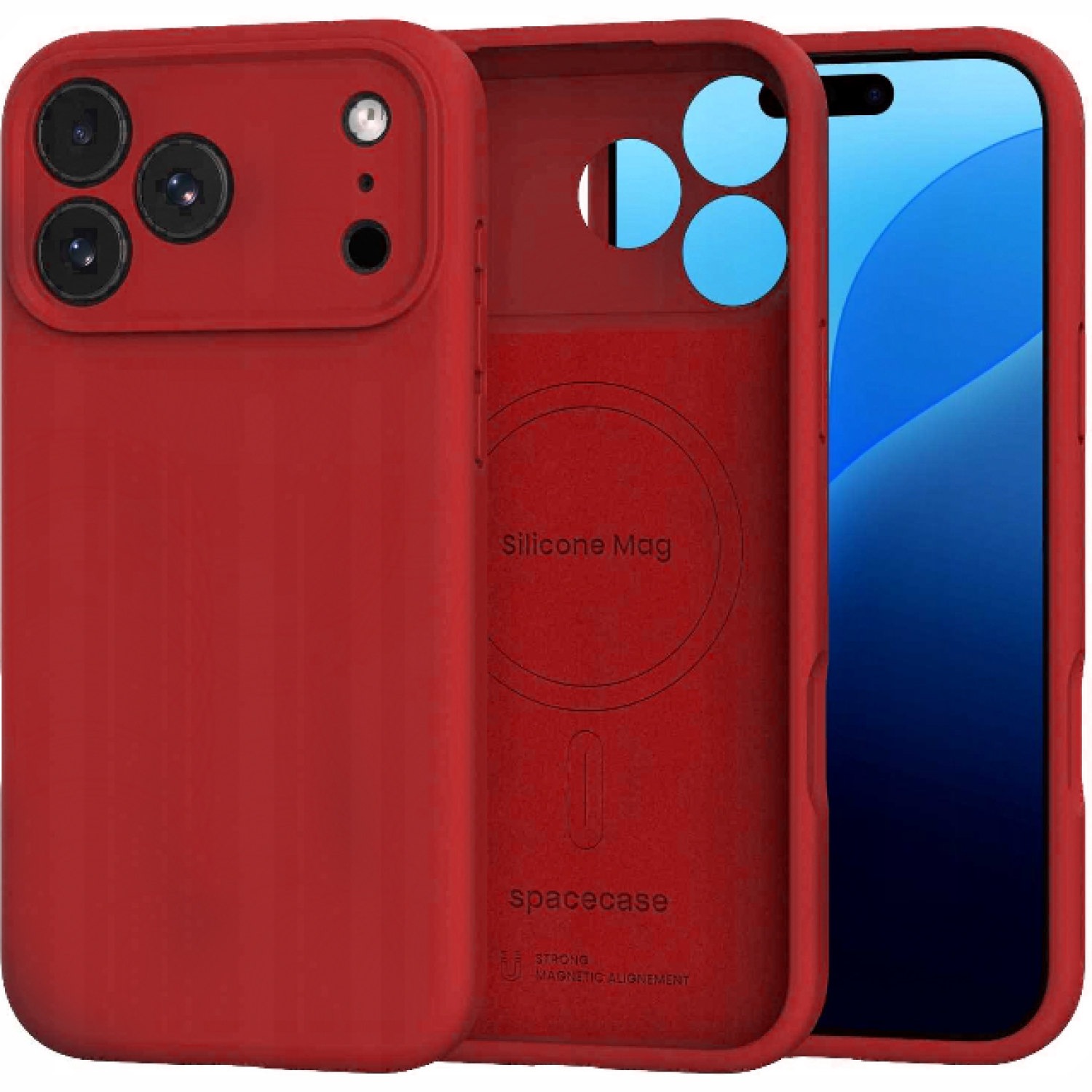 Θήκη iPhone 18 Pro Max / 17 Pro Max Spacecase Silicone Mag Case Σιλικόνης με MagSafe Crimson Red
