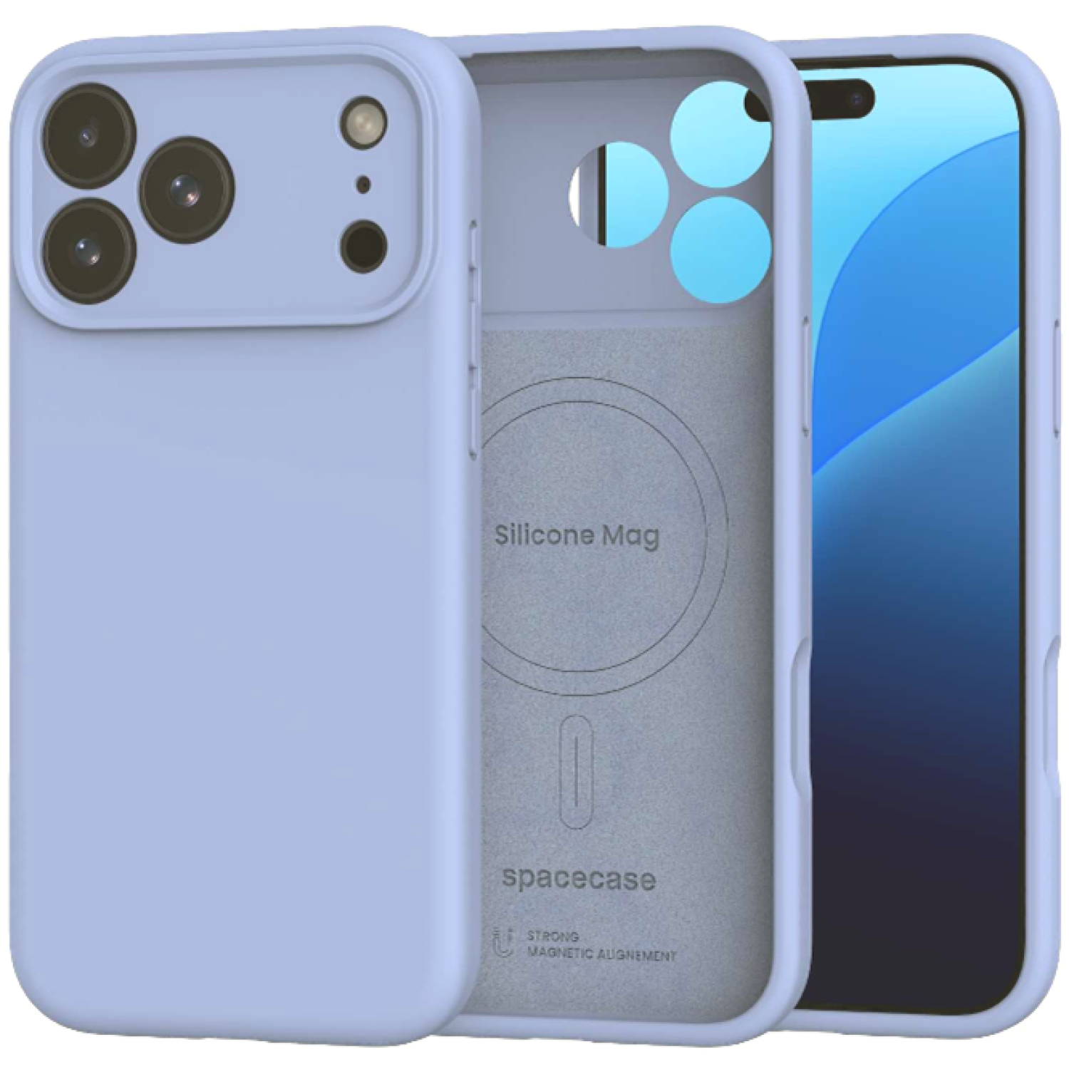 Θήκη iPhone 18 Pro Max / 17 Pro Max Spacecase Silicone Mag Case Σιλικόνης με MagSafe Light Blue