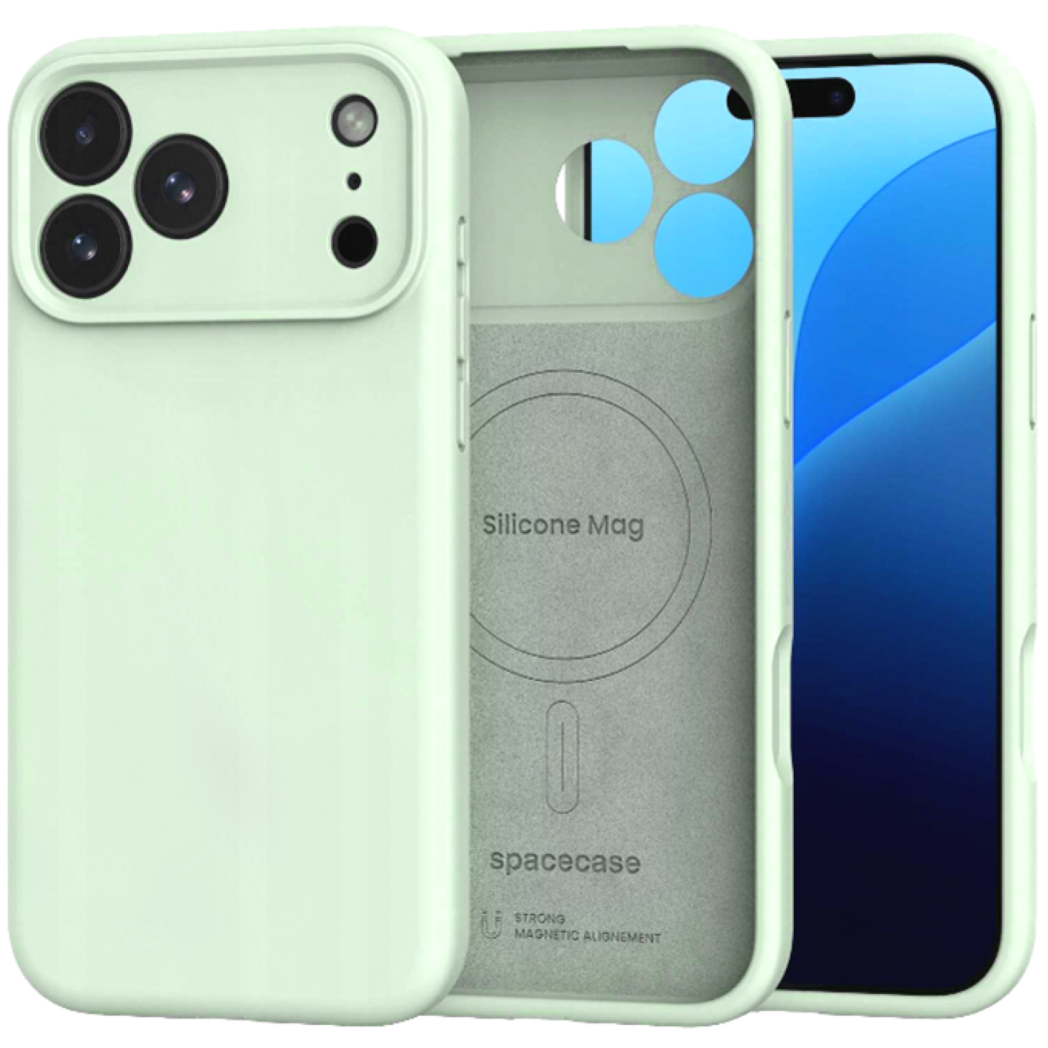 Θήκη iPhone 18 Pro Max / 17 Pro Max Spacecase Silicone Mag Case Σιλικόνης με MagSafe Mint