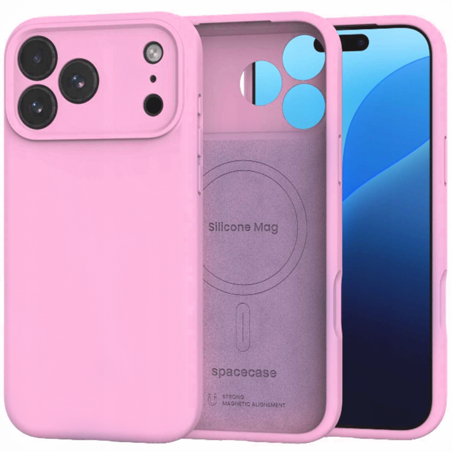 Θήκη iPhone 18 Pro Max / 17 Pro Max Spacecase Silicone Mag Case Σιλικόνης με MagSafe Pink