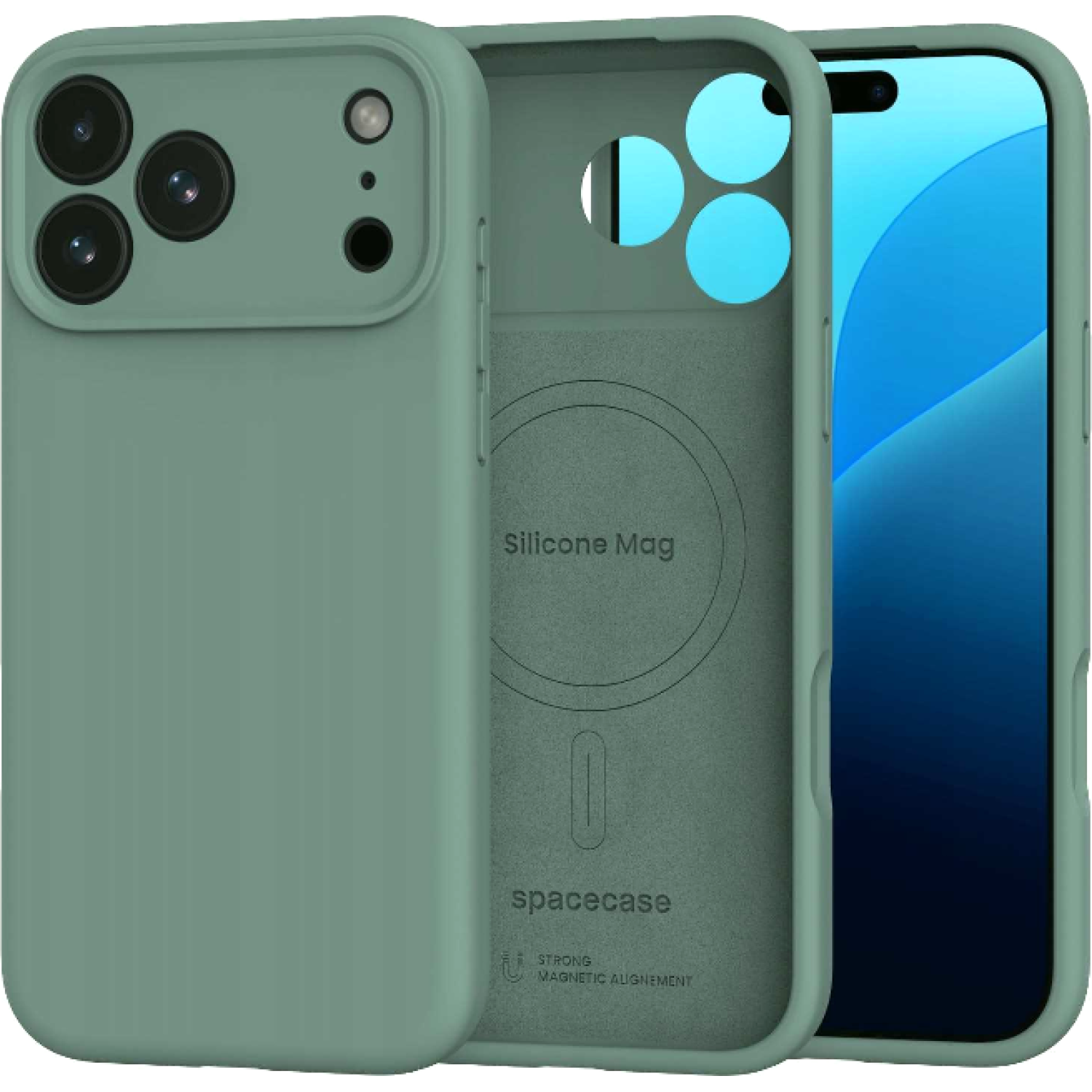 Θήκη iPhone 18 Pro Max / 17 Pro Max Spacecase Silicone Mag Case Σιλικόνης με MagSafe Smoke Pine