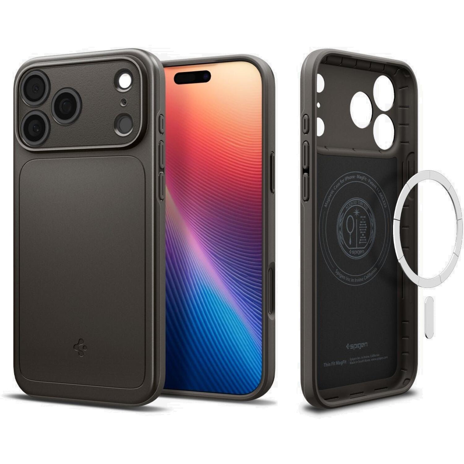 Θήκη iPhone 18 Pro Max / 17 Pro Max Spigen Thin Fit MagFit Ανθεκτική Σκληρή με MagSafe Gunmetal