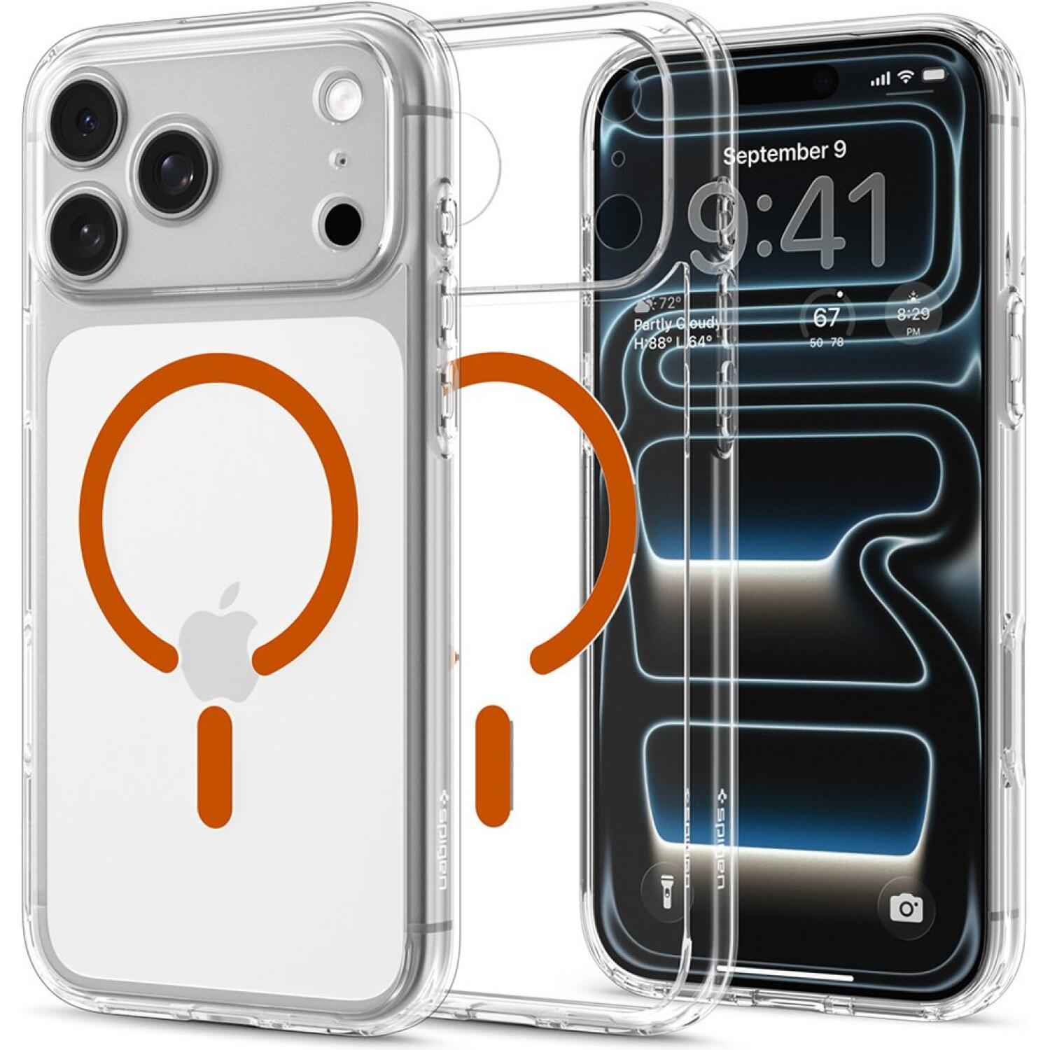 Θήκη iPhone 18 Pro Max / 17 Pro Max Spigen Ultra Hybrid MagFit Ανθεκτική Σκληρή με MagSafe Clear / Orange