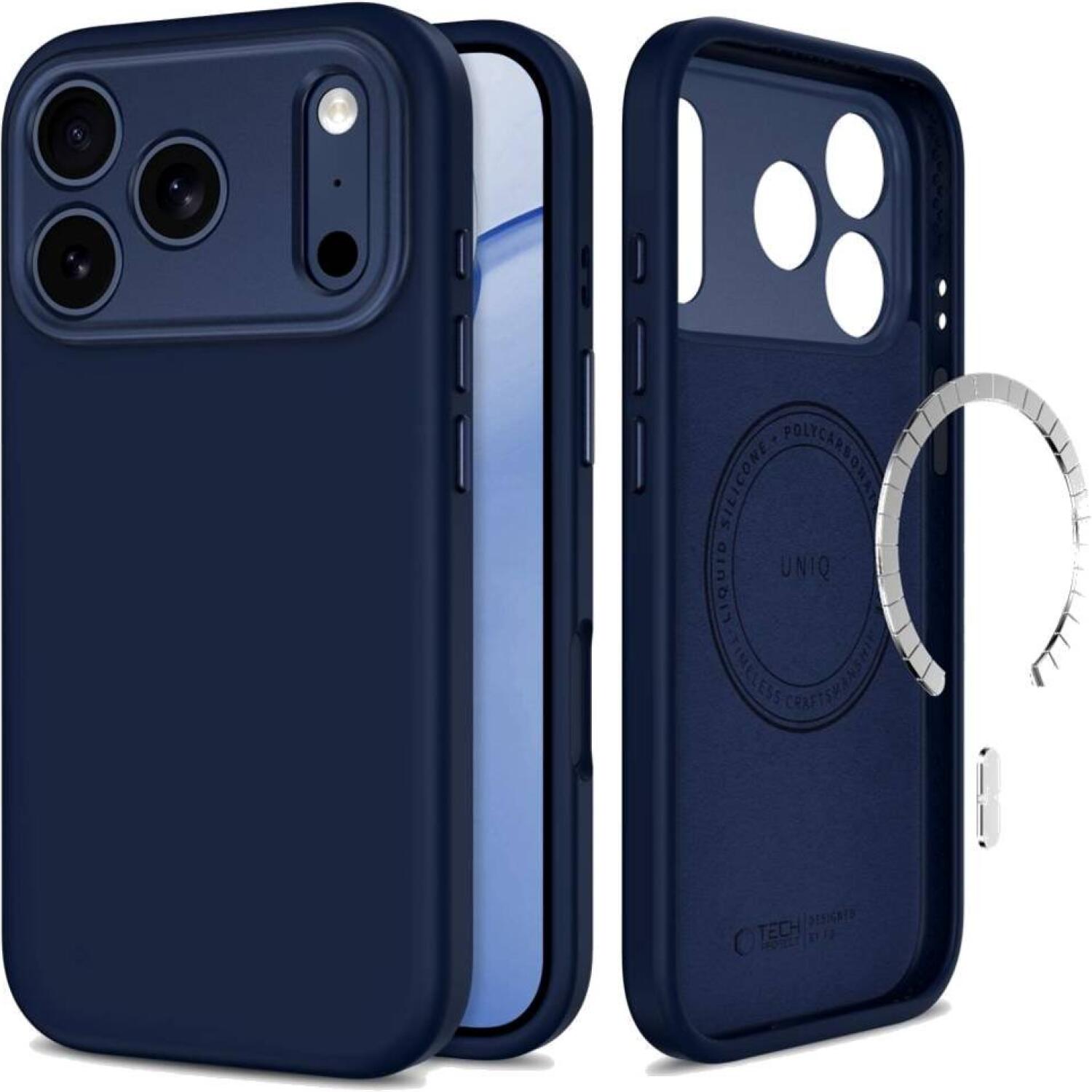 Θήκη iPhone 18 Pro Max / 17 Pro Max Tech-Protect Uniq MagSafe CC Σιλικόνης με MagSafe Deep Blue