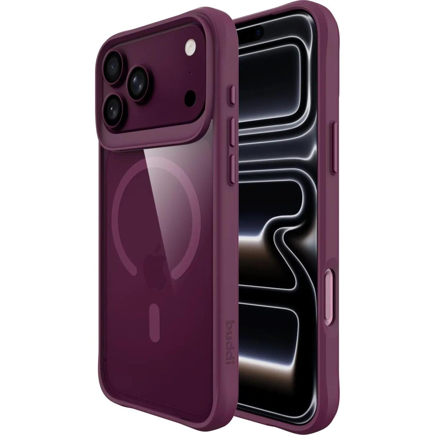 Θήκη iPhone 18 Pro Max Buddi Hybrid Σκληρή Διάφανη με MagSafe Matched Red