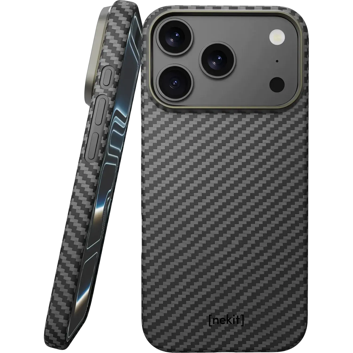 Θήκη iPhone 18 Pro Max Nekit Fiber Σκληρή με MagSafe Aramid Fiber 1mm 1500D Kevlar Black