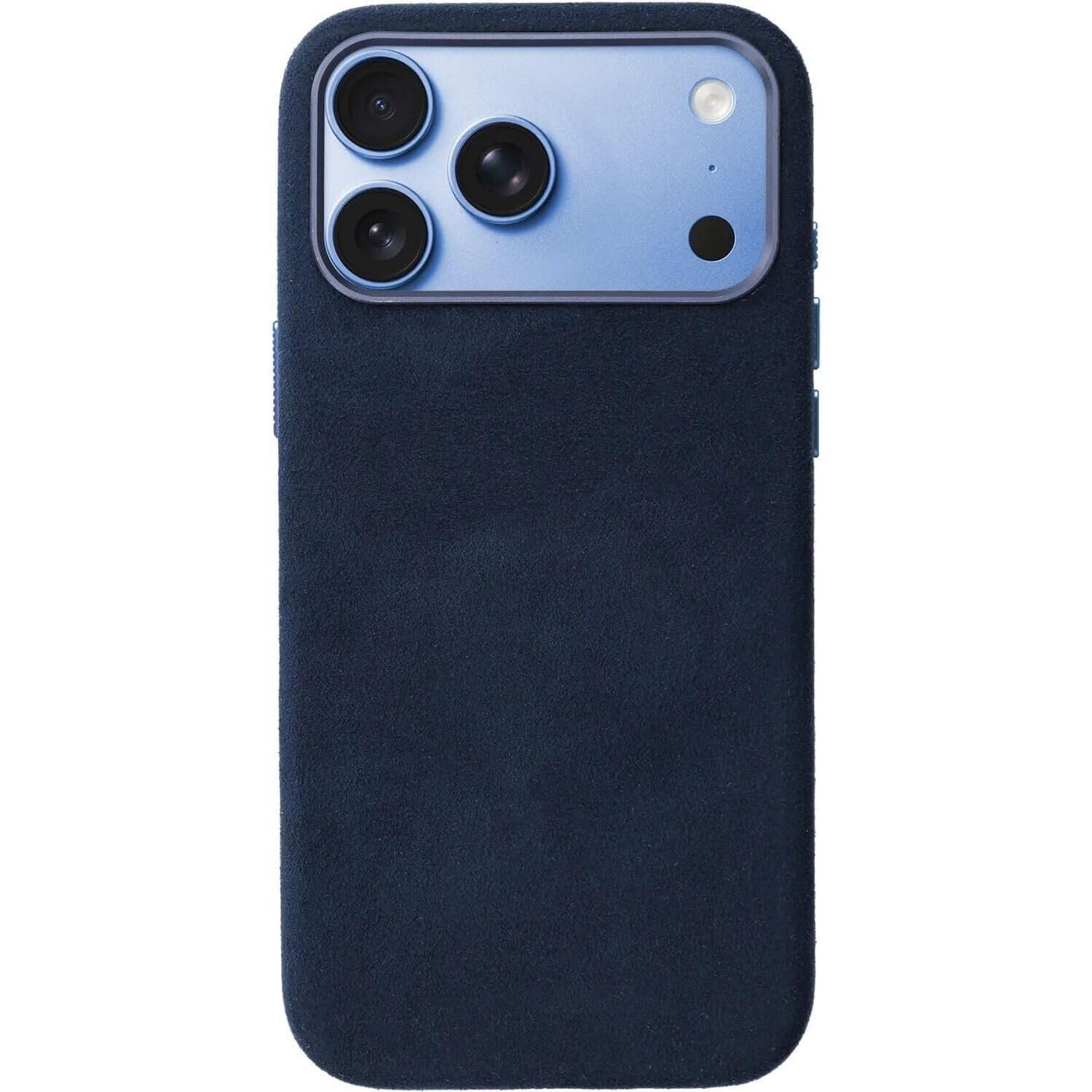Θήκη iPhone 18 Pro Max Rosso Avanti Back Cover από Premium Alcantara με MagSafe Blue