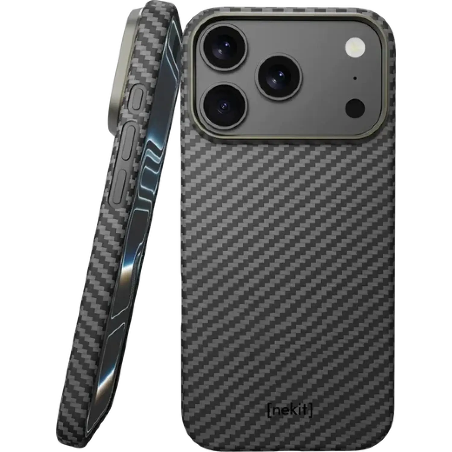 Θήκη iPhone 18 Pro Nekit Fiber Σκληρή με MagSafe Aramid Fiber 1mm 1500D Kevlar Black