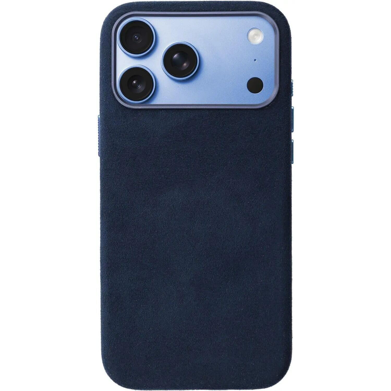 Θήκη iPhone 18 Pro Rosso Avanti Back Cover από Premium Alcantara με MagSafe Blue