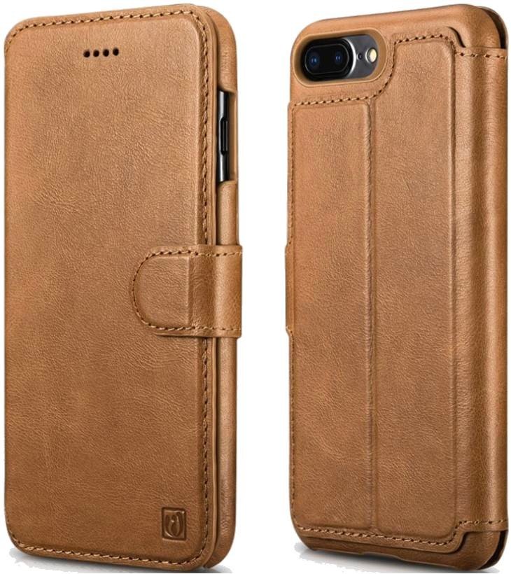 Θήκη iPhone 8 Plus / 7 Plus iCarer Detachable 2 in 1 Wallet & Back Cover Δερμάτινο Πορτοφόλι 2 σε 1 Brown