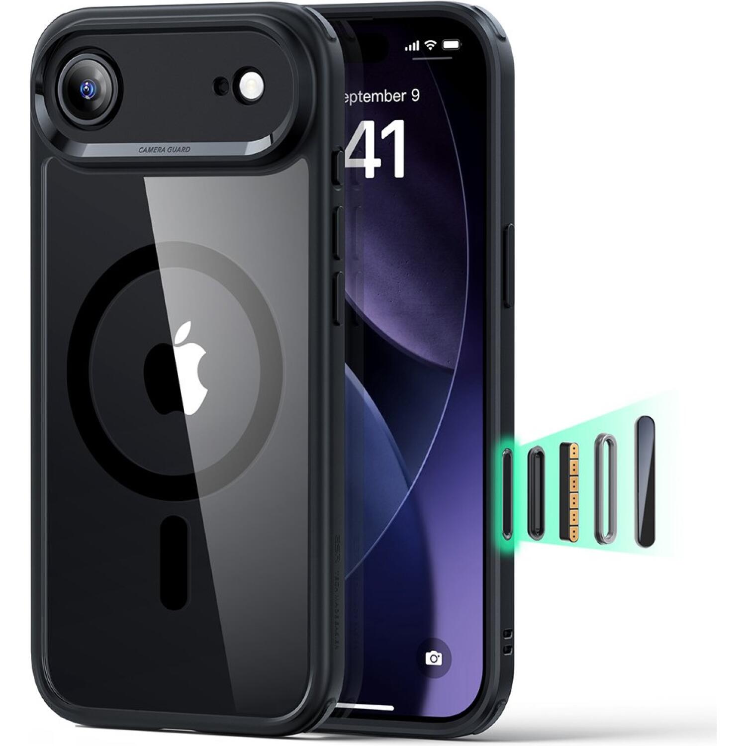 Θήκη iPhone Air ESR Classic Hybrid Magnetic Ανθεκτική με MagSafe & Κάλυμμα για Camera Control Clear / Black