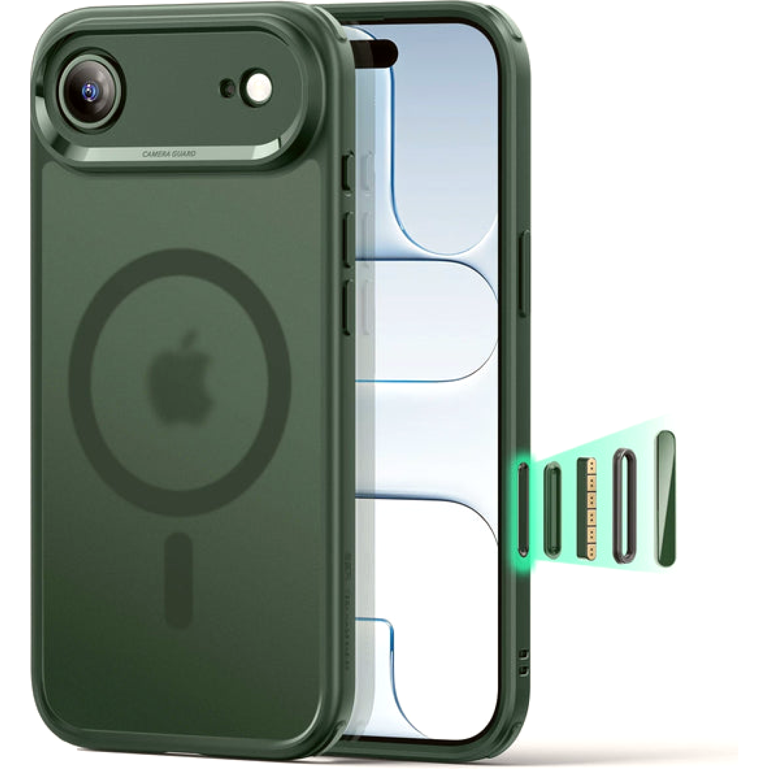 Θήκη iPhone Air ESR Classic Hybrid Magnetic Ανθεκτική με MagSafe & Κάλυμμα για Camera Control Frosted Green