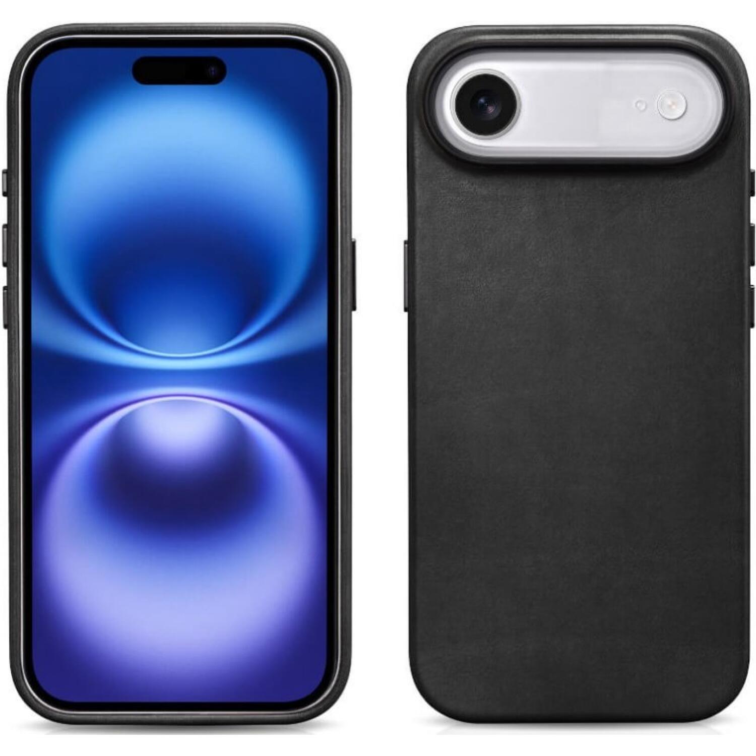 Θήκη iPhone Air iCarer Leather Back Case With Camera Button Δερμάτινη με MagSafe Black