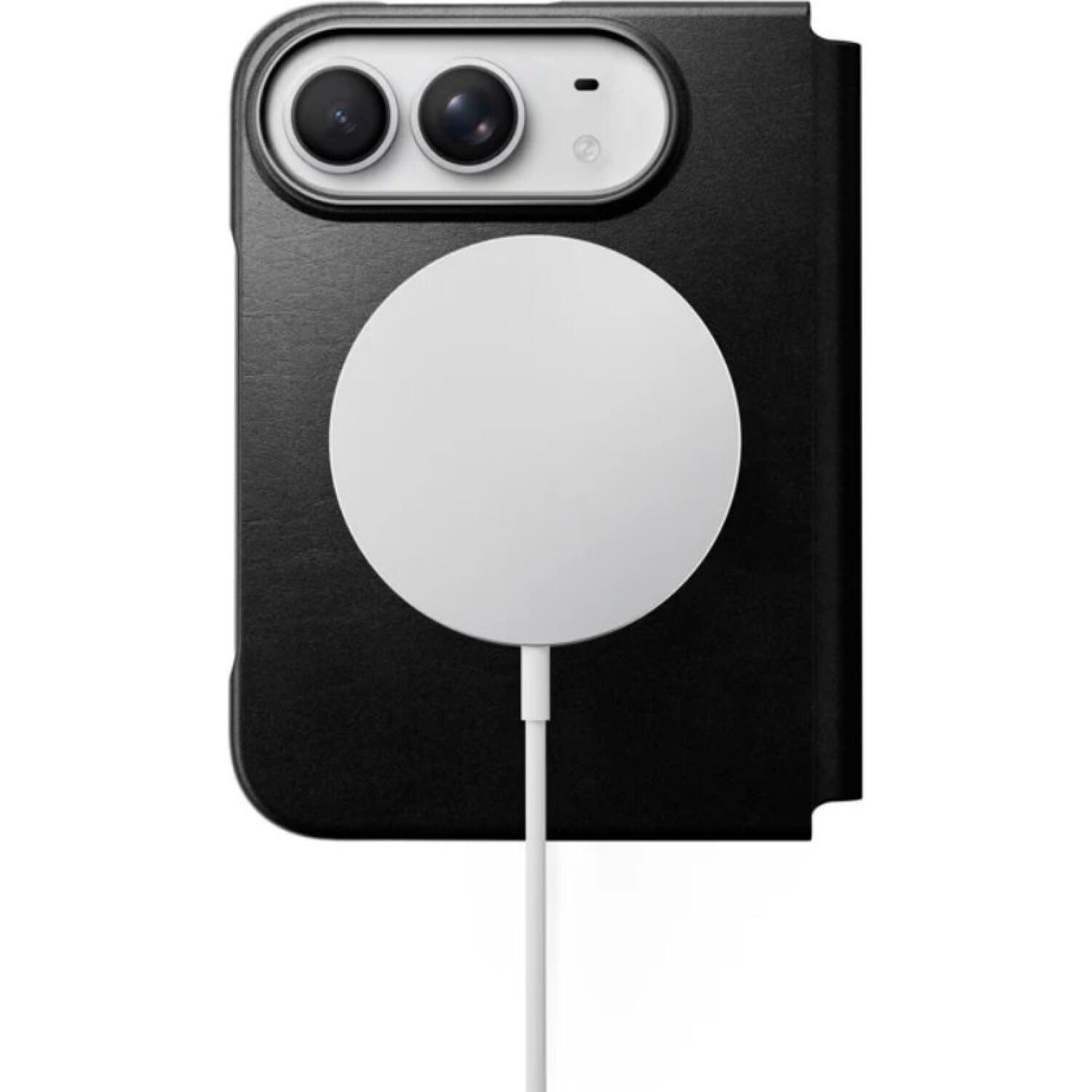 Θήκη iPhone Duo Nomad Traditional Horween Leather Folio Δερμάτινο Πορτοφόλι με MagSafe Black