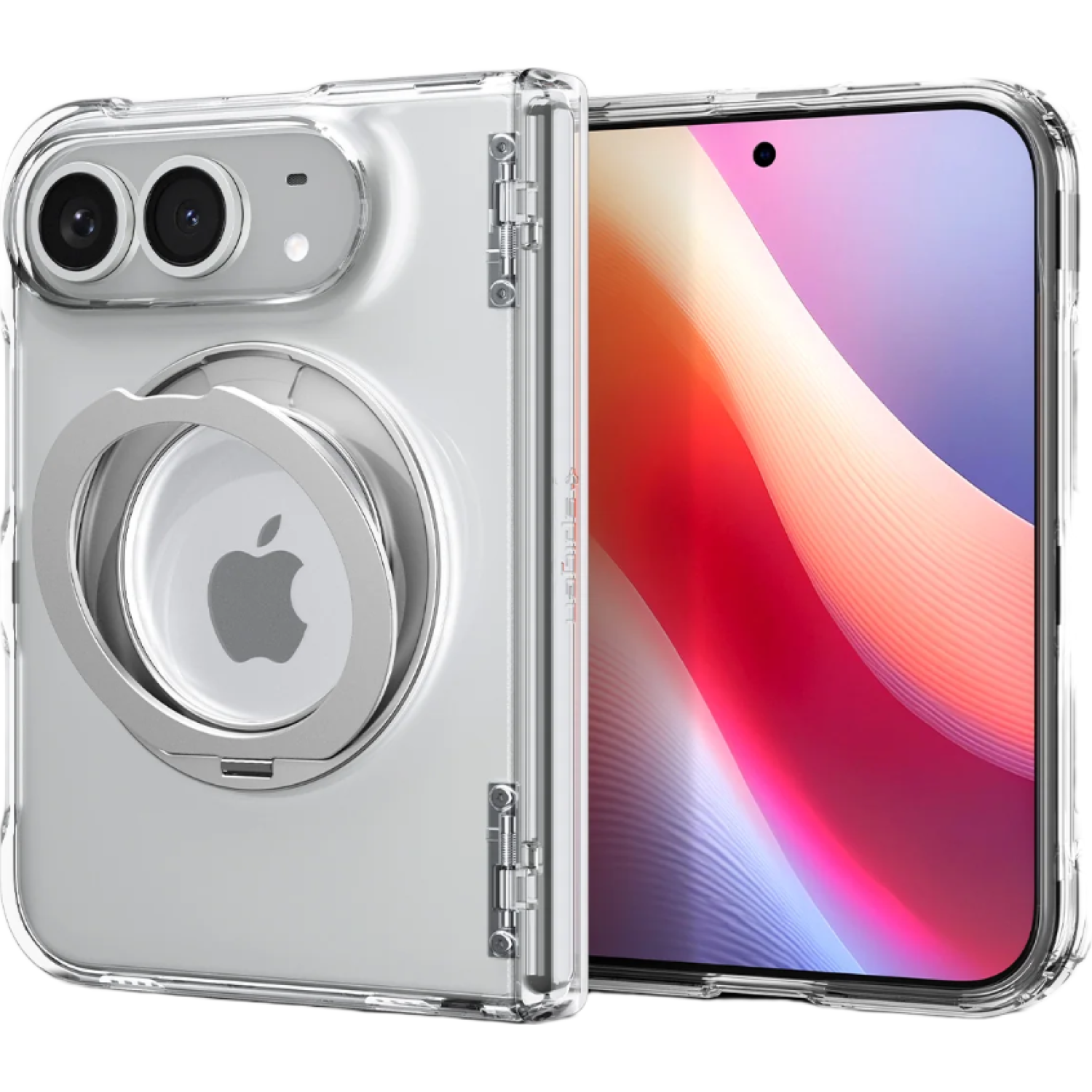 Θήκη iPhone Duo Spigen Ultra Hybrid Pro S MagFit Σκληρή με MagSafe & Περιστρεφόμενο KickStand Clear / White