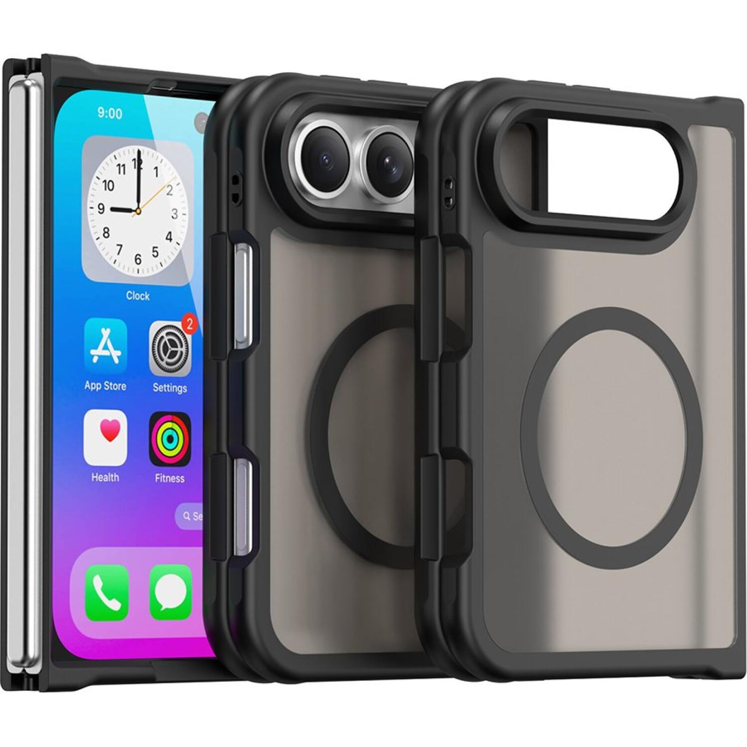Θήκη iPhone Duo Techsuit HaloFrost II MagSafe Σκληρή Ημιδιάφανη με MagSafe Black