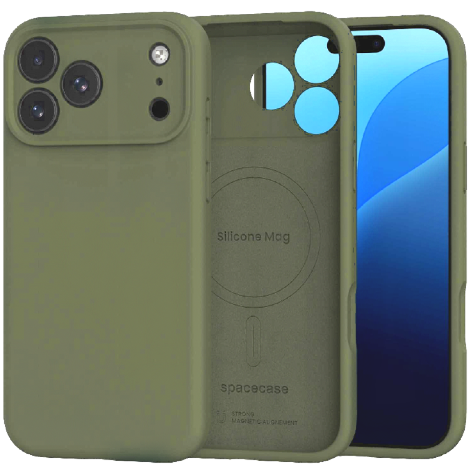 Θήκη iPhone 18 Pro / 17 Pro Spacecase Silicone Mag Case Σιλικόνης με MagSafe Olive Green 
