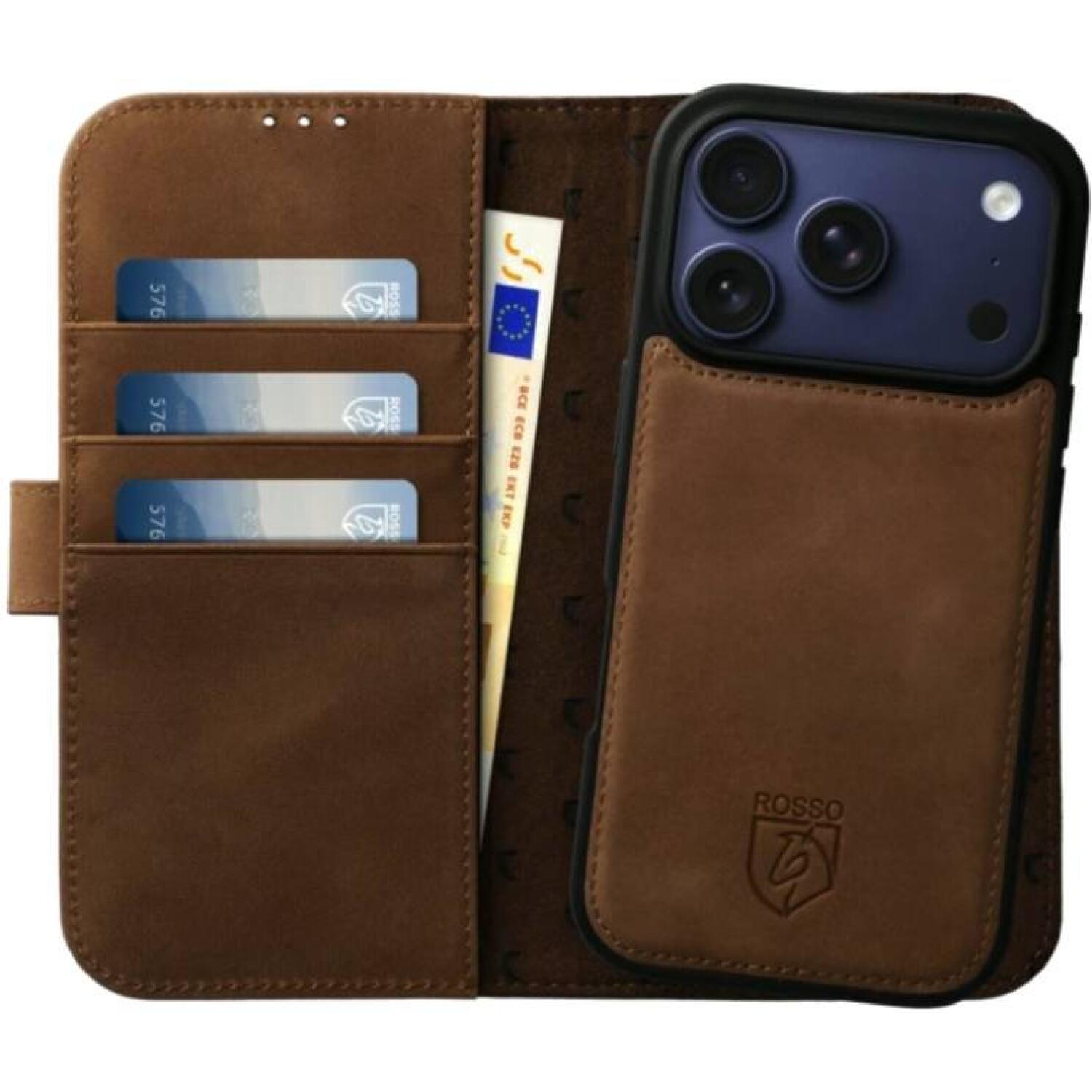 Θήκη iPhone 17 Pro Rosso Elite Δερμάτινο Πορτοφόλι με MagSafe Brown