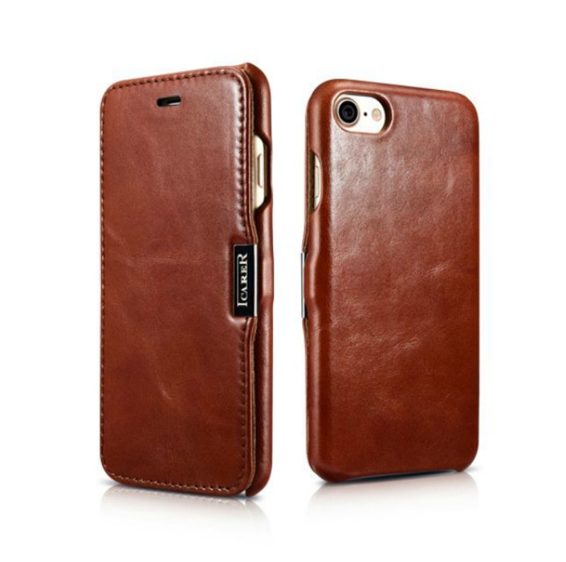iCarer Vintage Series Side-Open Δερμάτινη Θήκη Apple iPhone SE 2022 / 2020 / 8 / 7 - Brown
