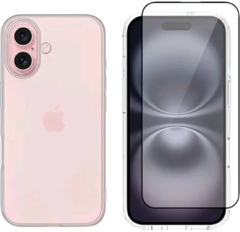 Θήκη & Αντιχαρακτικό Γυαλί Προστασίας Apple iPhone 16 - Vivid Set Gelly Case Σετ Διάφανη Σιλικόνης & Full Face Tempered Glass Οθόνης - Transparent / Black
