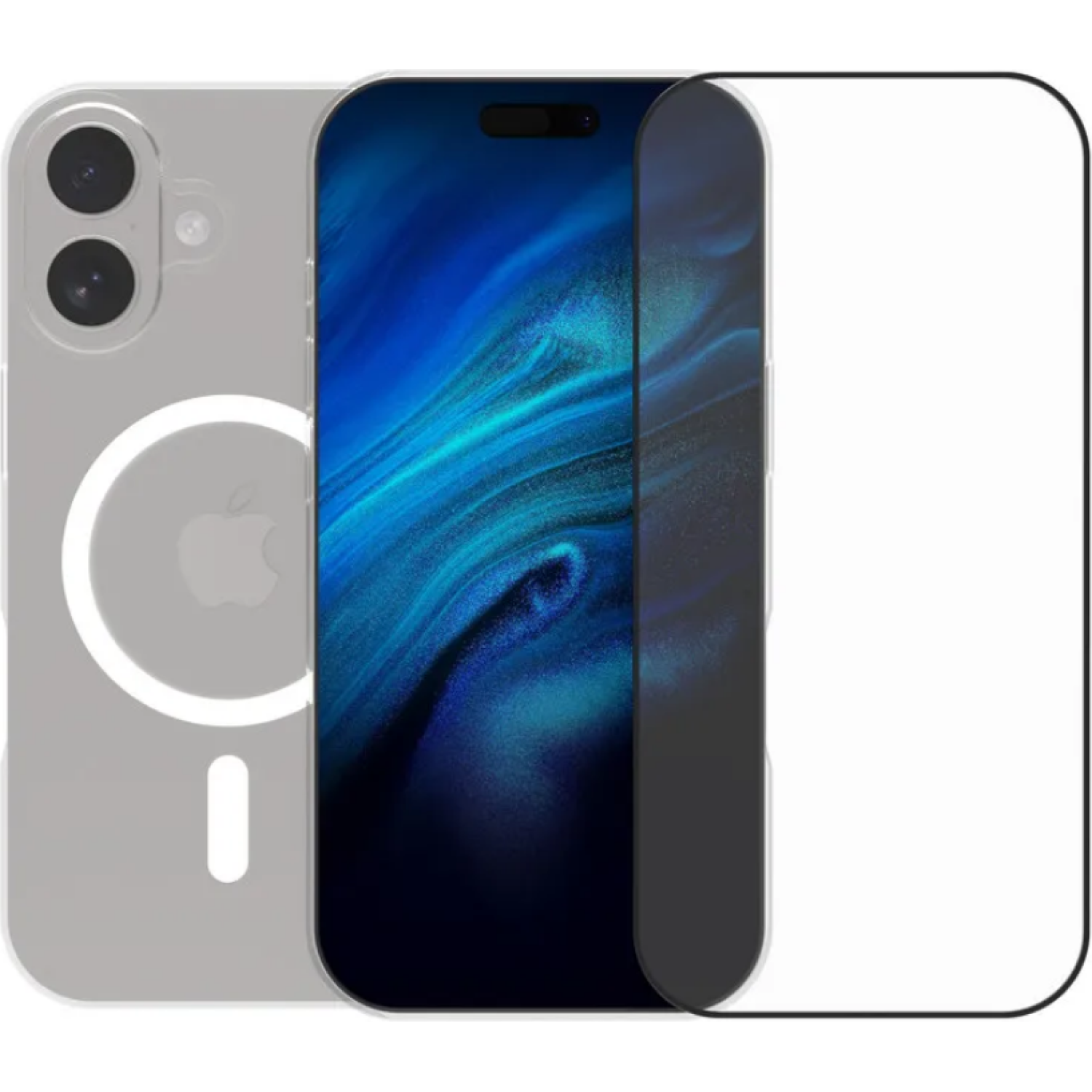 Θήκη & Tempered Glass iPhone 17 Vivid Set MagSafe Case Σετ Διάφανη με MagSafe & Full Face Αντιχαρακτικό Γυαλί Προστασίας Οθόνης Transparent / Black