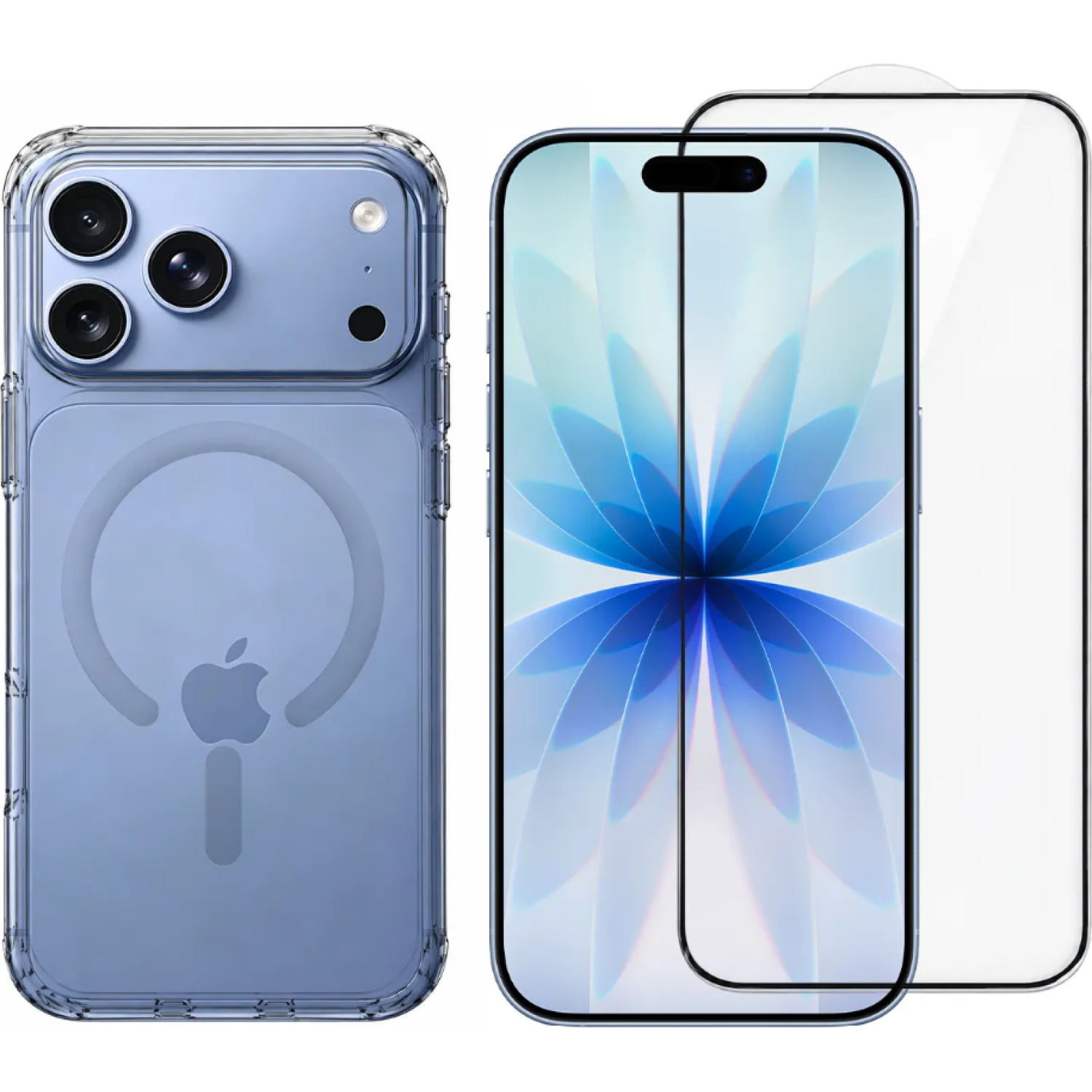 Θήκη & Tempered Glass iPhone 18 Pro Vivid Set Magsafe Clear Case Σετ Διάφανη Σιλικόνης με MagSafe & Full Face Αντιχαρακτικό Γυαλί Προστασίας Οθόνης Transparent / Black