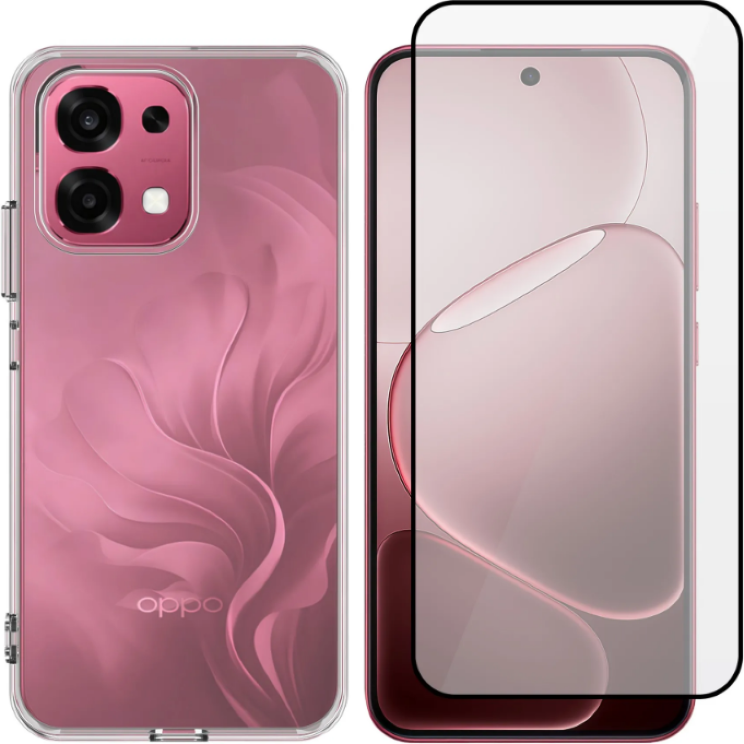 Θήκη & Tempered Glass Oppo A6 Pro 5G Vivid Set TPU Clear Case Σετ Διάφανη Σιλικόνης & Full Face Αντιχαρακτικό Γυαλί Προστασίας Οθόνης Transparent / Black