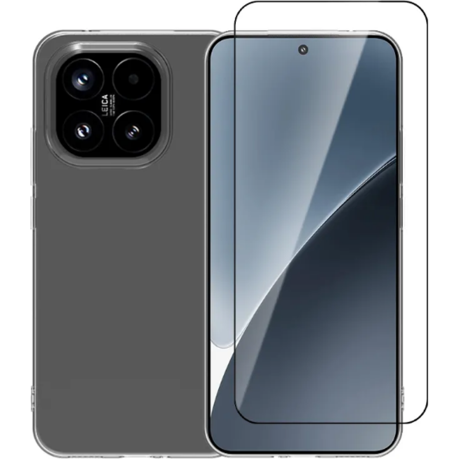 Θήκη & Tempered Glass Xiaomi 15T Vivid Set Gelly Case Σετ Διάφανη Σιλικόνης & Full Face Αντιχαρακτικό Γυαλί Προστασίας Οθόνης Transparent / Black