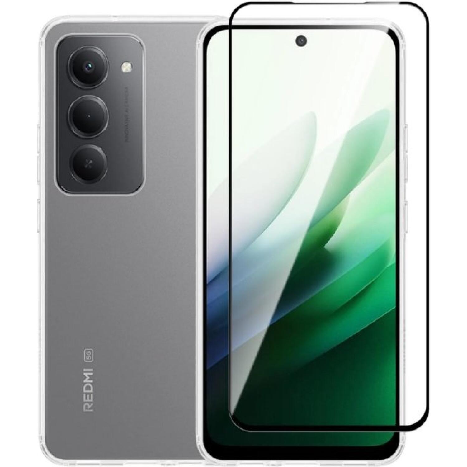 Θήκη & Tempered Glass Xiaomi Redmi 15 5G Vivid Set Gelly Case Σετ Διάφανη Σιλικόνης & Full Face Αντιχαρακτικό Γυαλί Προστασίας Οθόνης Transparent / Black