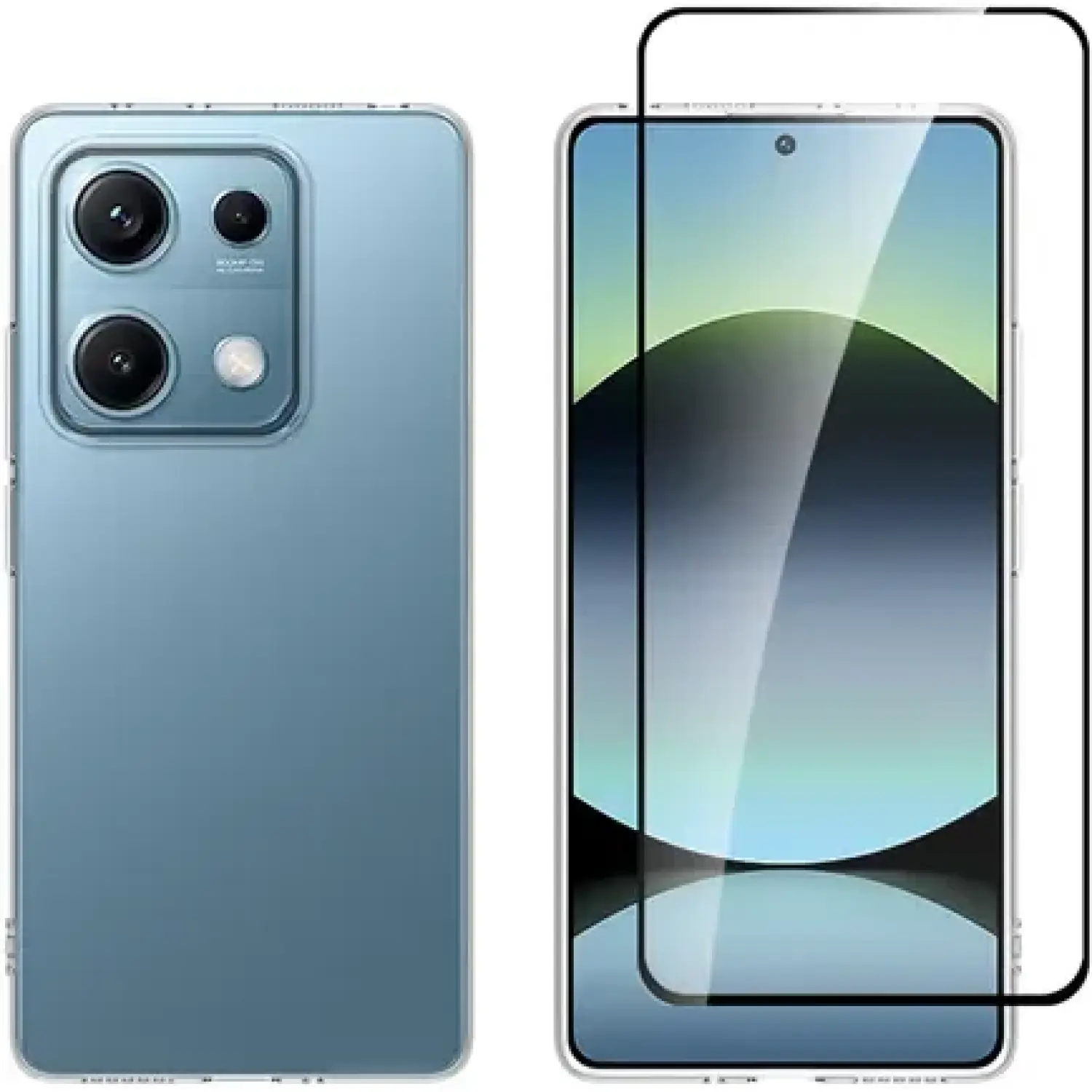 Θήκη & Tempered Glass Xiaomi Redmi Note 14S Vivid Set Gelly Case Σετ Διάφανη Σιλικόνης & Full Face Αντιχαρακτικό Γυαλί Προστασίας Οθόνης Transparent / Black
