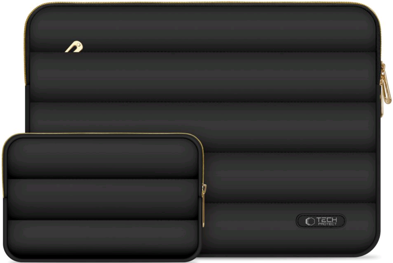 Θήκη Laptop Tech-Protect Puffy για Laptop έως 14'' & Mini Θήκη για Αξεσουάρ Black