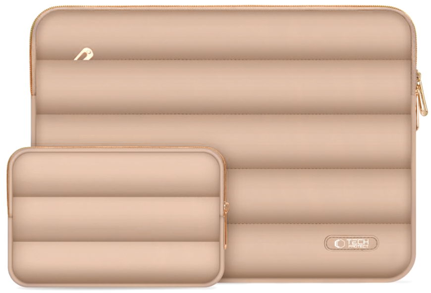Θήκη Laptop Tech-Protect Puffy για Laptop έως 14'' & Mini Θήκη για Αξεσουάρ Walnut
