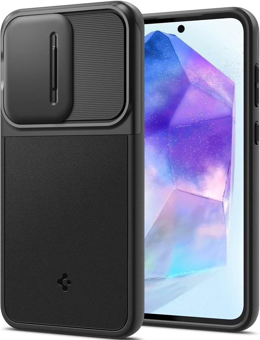 Θήκη με Κάλυμμα για την Κάμερα - Samsung Galaxy A55 - Spigen Optik Armor - Black