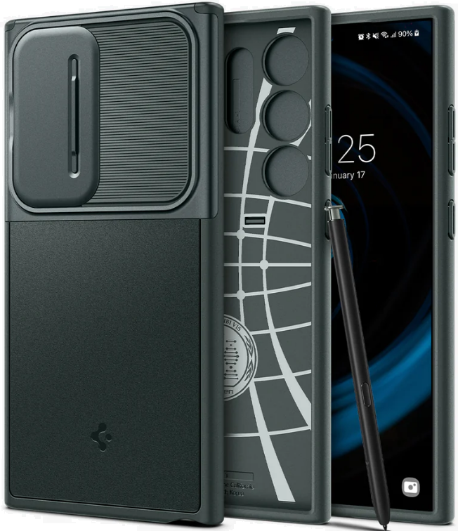 Θήκη με Κάλυμμα για την Κάμερα - Samsung Galaxy S24 Ultra - Spigen Optik Armor - Abyss Green