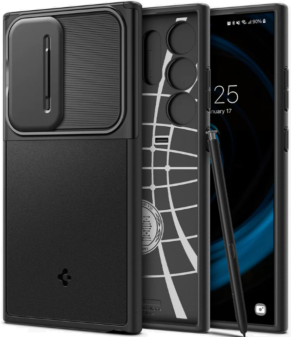 Θήκη με Κάλυμμα για την Κάμερα - Samsung Galaxy S24 Ultra - Spigen Optik Armor - Black