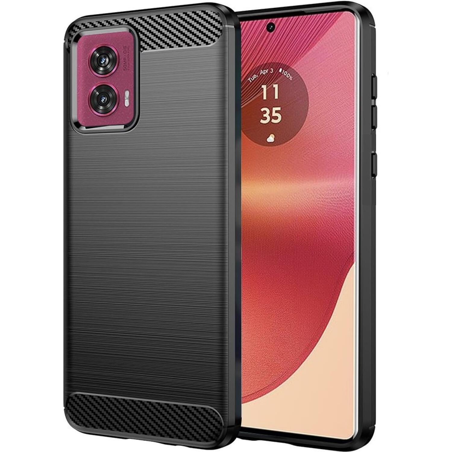 Θήκη Motorola Edge 50 Fusion Techsuit Carbon Silicone Σιλικόνης - Black (5949419165137)